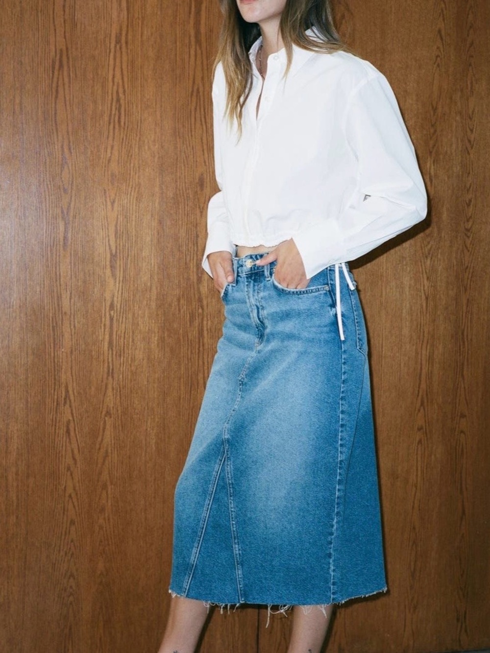 NWT Rails Highland Denim Midi Skirt Vintage Sapphire 26